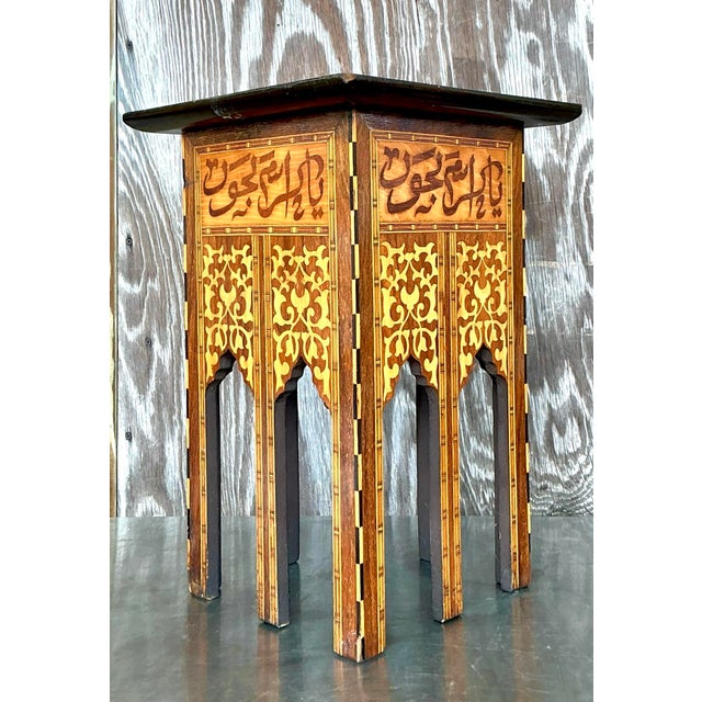 Vintage Boho Inlay Drinks Table For Sale - Image 9 of 12