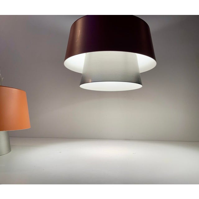 Space Age Pendant Lights in Orange Aluminium by Nordisk Solar Company, 1960s, Set of 2 For Sale - Image 4 of 8