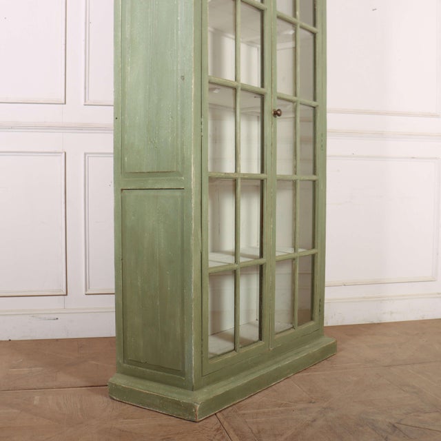 19th Century English Glazed Display Cabinet, 1890s For Sale - Image 11 of 12