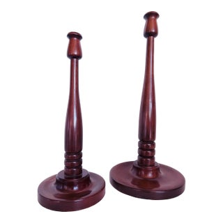Mid-Century Danish Vintage Turned Candlesticks- A Pair For Sale
