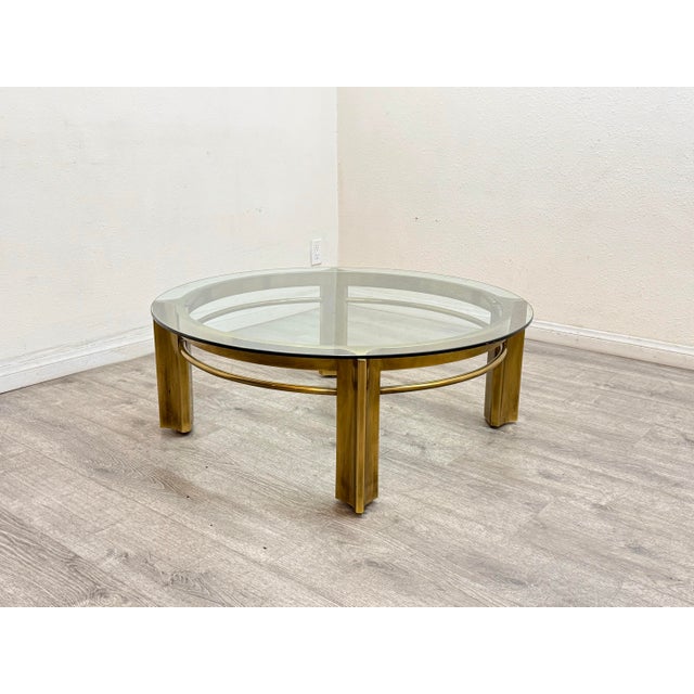 Brass Coffee Table For Sale - Image 4 of 7