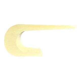 Post Modern Lacquered Cream Wave Console Table For Sale