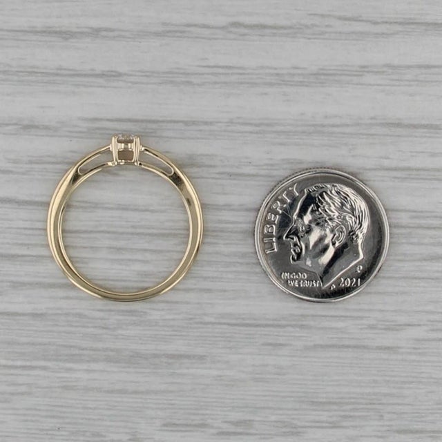 Gemstone Information: - Natural Diamond - Carats - 0.16ct Cut - Round Color - H Clarity - I1 Metal: 14k Yellow Gold...