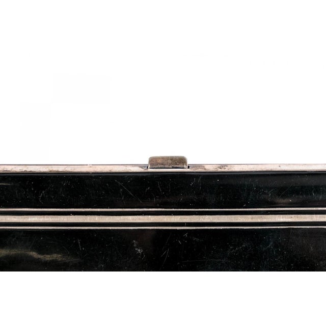 Antique Webster Co. Art Deco Style Sterling Silver and Black Enamel Cigarette Case For Sale - Image 4 of 9