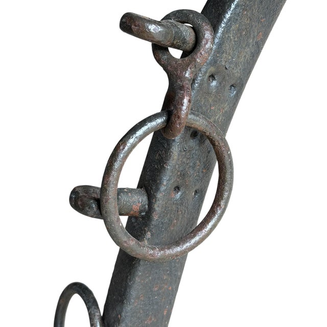 Black Folk Art Tractor Seat and Horse Hames Stool For Sale - Image 8 of 14