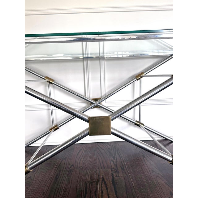 1950s Rare X-leg Console Sofa Table by John Vesey For Sale - Image 11 of 14