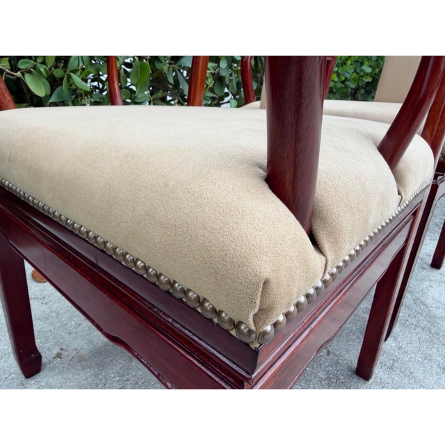 Vintage Chinese Ming Style Rosewood Official’s Hat Armchairs, Pair For Sale In Naples, FL - Image 6 of 18