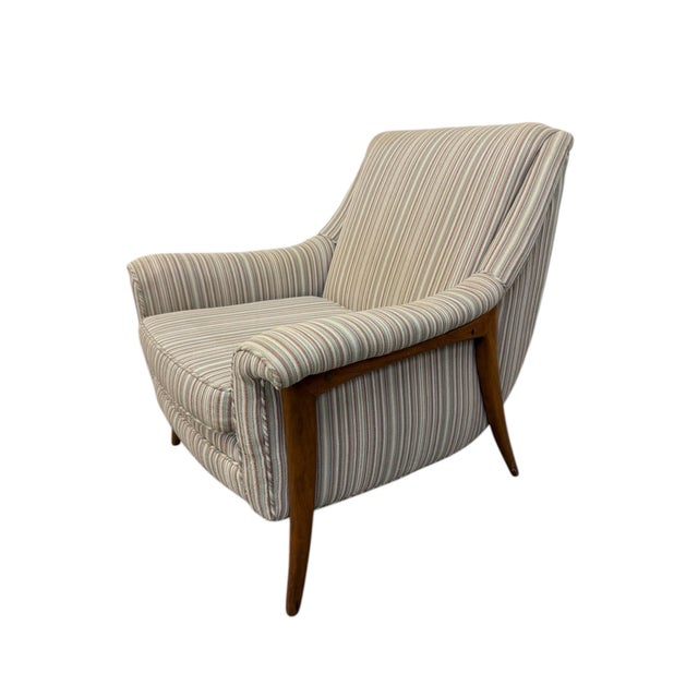 Mid-Century Modern Kroehler Avant Walnut Upholstered Arm Chairs - Set of 2 For Sale In Philadelphia - Image 6 of 7