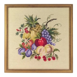 Vintage Hand Created Needlepoint Artwork For Sale