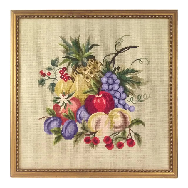 Vintage Hand Created Needlepoint Artwork For Sale