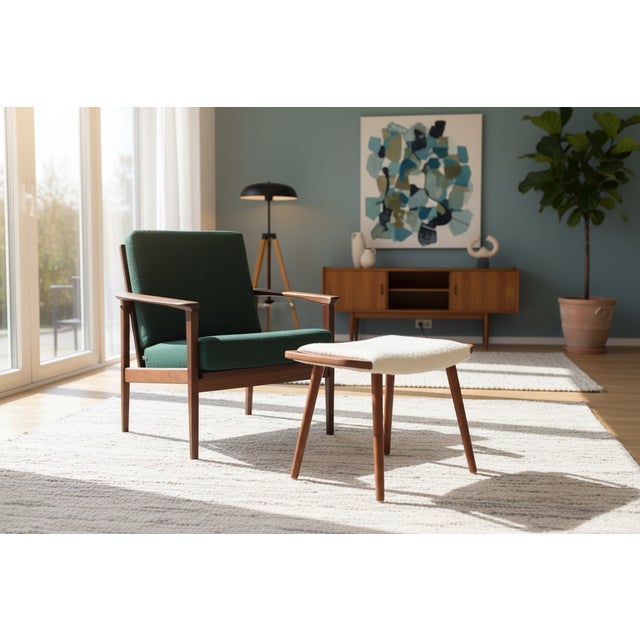 Vintage Danish Teak Stool with Shaped Handles, 1960s For Sale - Image 9 of 11