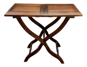 English Folding Side Table in Teak