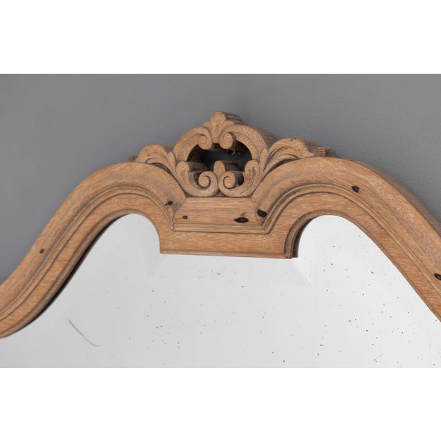 Oak Framed Shield Mirror, 1900 For Sale - Image 3 of 6