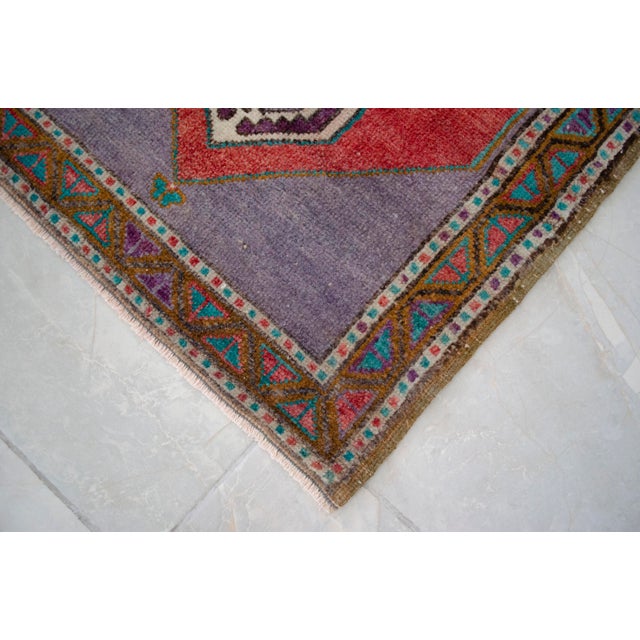 Textile 1970s Hand Made Mat Small Turkish Rug Kitchen Decor - 1′9″ × 3′ For Sale - Image 7 of 13