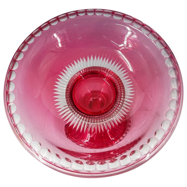 Salviati Early 20th Century Art Deco Salviati Pink Crystal Two-Piece Tazza Centerpiece For Sale - Image 4 of 6