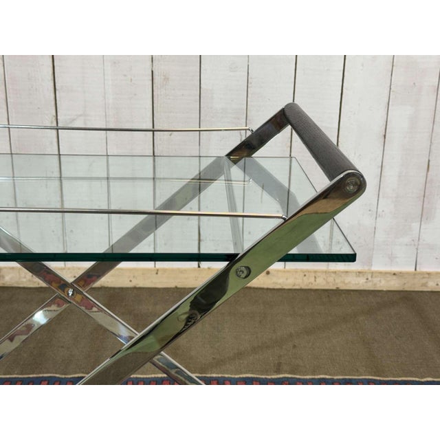 Clear Glass Serving Cart, 1990s For Sale - Image 6 of 16