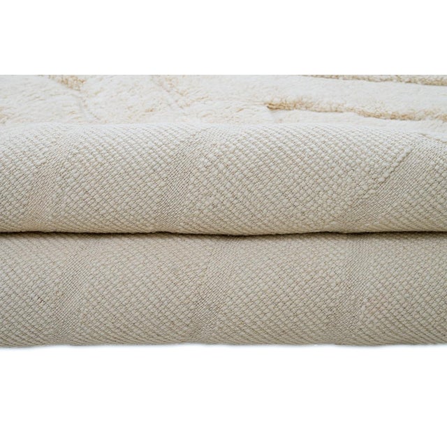 Ivory Hand-Knotted Wool Rug by Azele Studio For Sale - Image 8 of 12