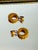 Plastic Vintage 1940s Mustard Yellow Bakelite Dangle Earrings With Scalloped Edge, A Pair For Sale - Image 7 of 13