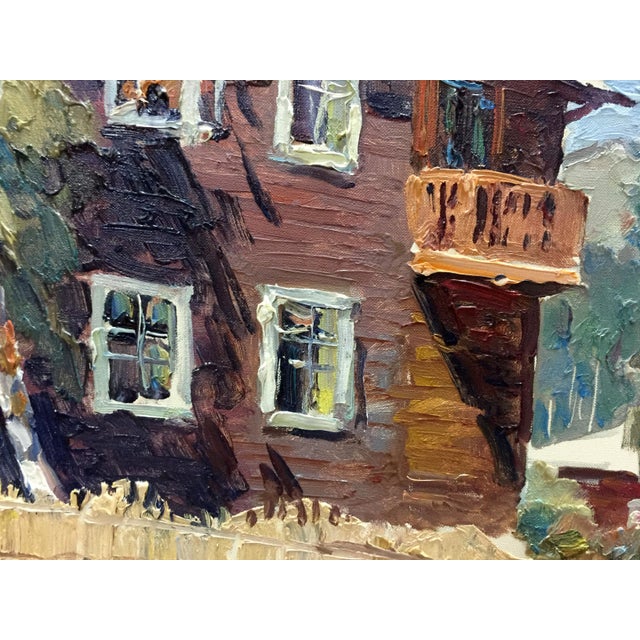 Paper 1970s Oil Painting Street Life For Sale - Image 7 of 10