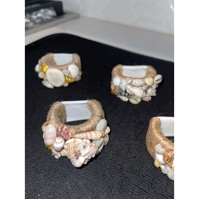 1990s Nautical Napkin Rings With Real Seashells Adorning the Ring - Set of 12 For Sale In Philadelphia - Image 6 of 12