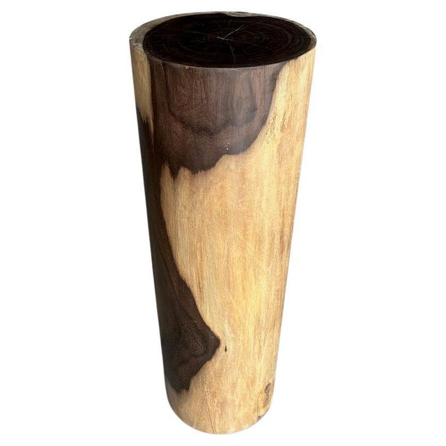 Exquisite century old rosewood side table or pedestal with unique contrasting tones. Finished with a natural oil revealing...