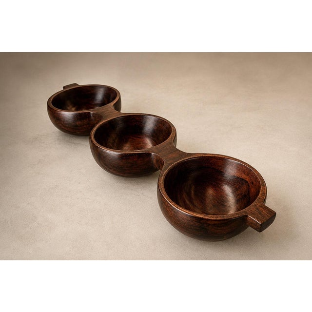 Decorative Tray with Three Compartments in Brazilian Rosewood by Jean Gillon, Brazil, 1950s - Lot 931 For Sale - Image 17 of 17
