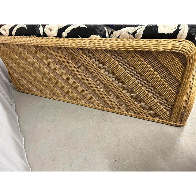 Wood 20th Century Steamer Wicker Sofa by Jay Spectre For Sale - Image 7 of 10