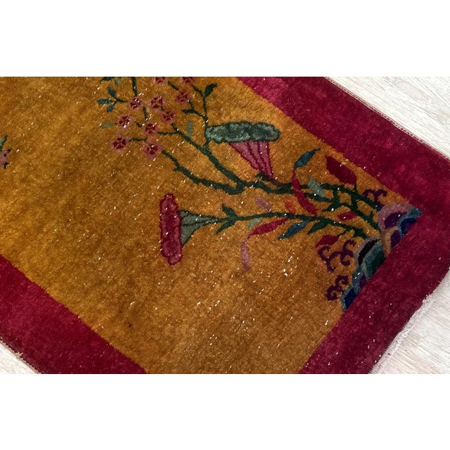 Antique Chinese Art Deco Rug 2.7' X 4.3' (82cm X 131cm) 1920s For Sale - Image 4 of 6