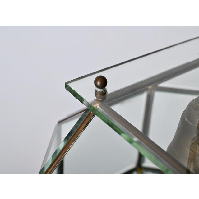 Metal Italian Glass and Brass Lantern by Fontana Arte, 1950s For Sale - Image 7 of 16