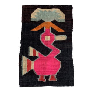 Mid-Century Peruvian Geometric Bird Tapestry For Sale