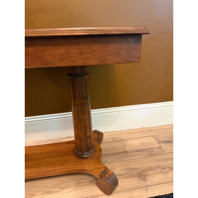 Wood Antique 19th Century American Empire Walnut Library Table (36") For Sale - Image 7 of 18