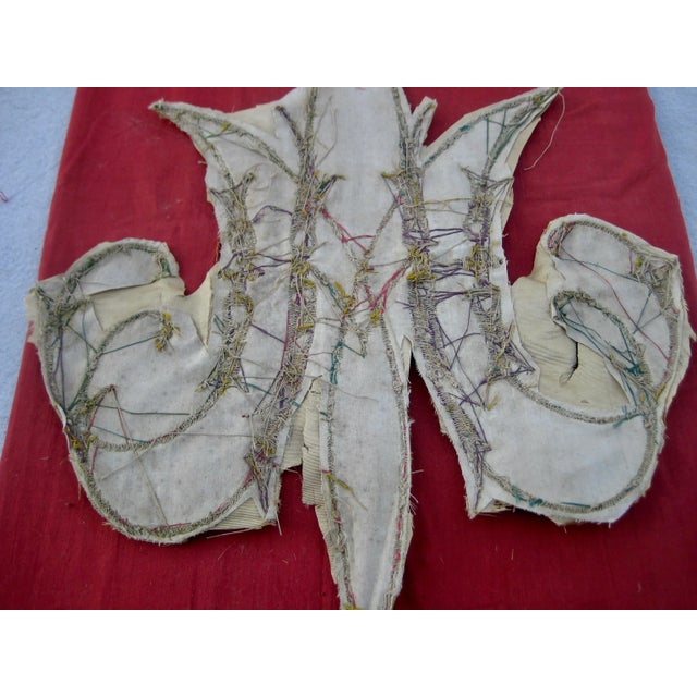 Large Gold Embroidery Monogram Banner Fragment 1800 Hundreds For Sale - Image 10 of 12