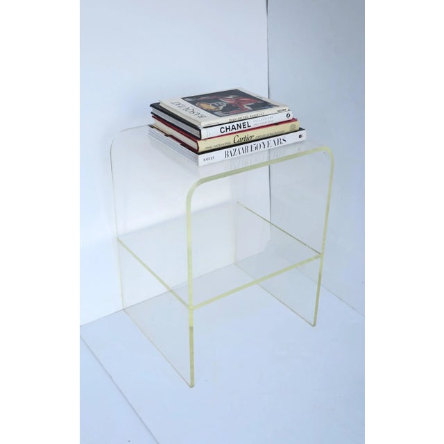 Plastic Lucite Table With Storage Shelf, in the Modern Style, Late 20th Century For Sale - Image 7 of 12