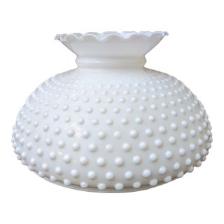 Vintage Milk Glass Hobnail Parlor Lamp Shade For Sale