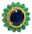 Bochic “Orient” Vintage Diamond, Blue Sapphire & Emerald Ring Set In 18K Gold & For Sale