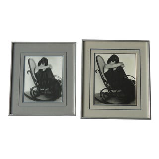 Vintage Industrial Art Blurry Woman Photos - a Pair For Sale