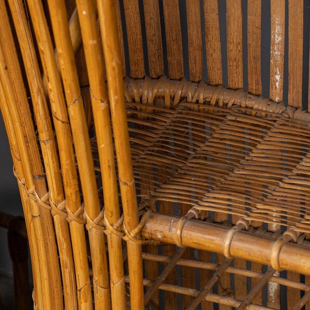 20th Century Italian Standing Dry Bar and Stools in Bamboo, 1960s, Set of 3 For Sale - Image 12 of 18