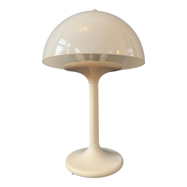 Vintage Space Age White Mushroom Table Lamp from Dijkstra For Sale