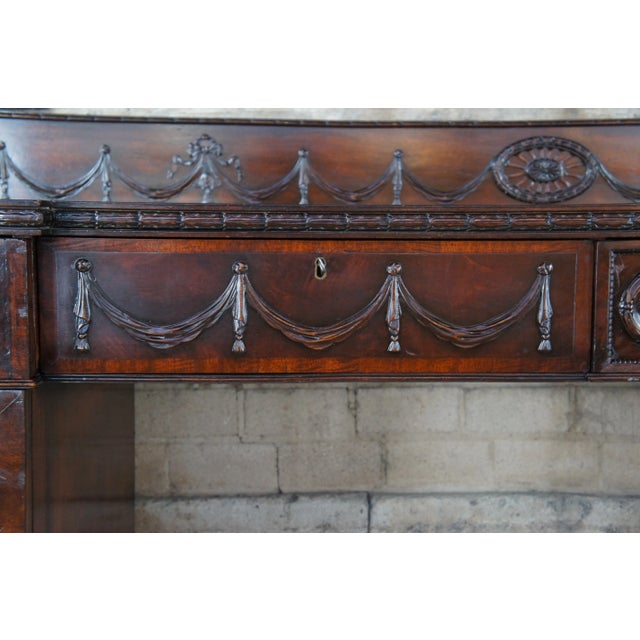 Wood 19th Century Antique English Georgian Style Neoclassical Mahogany Sideboard Buffet For Sale - Image 7 of 12