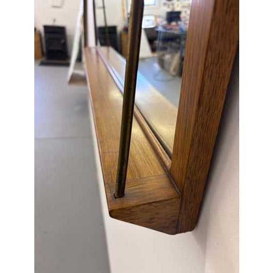 Mid-Century Modern Drexel Wall Mirror with Brass Trim and Walnut, Mid-Century 1955 For Sale - Image 3 of 9