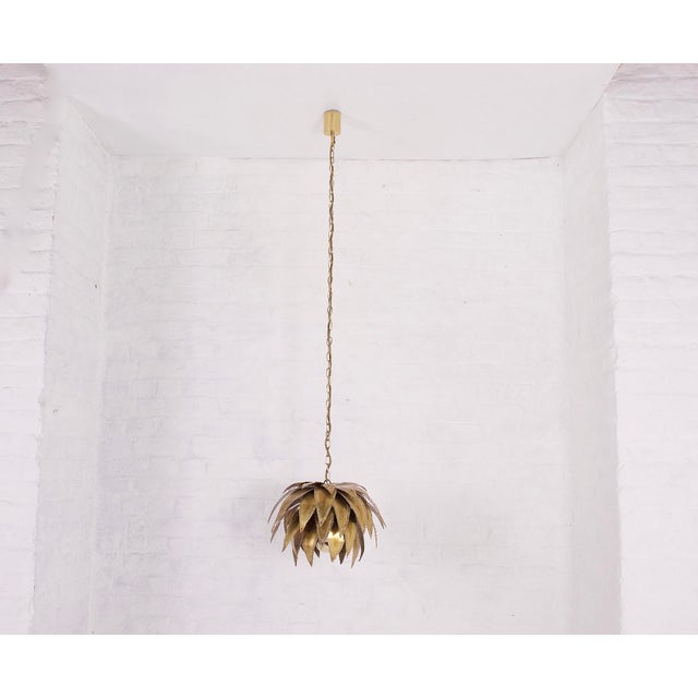 Agave Pendant Light in Brass from Maison Jansen, 1970s For Sale - Image 11 of 11