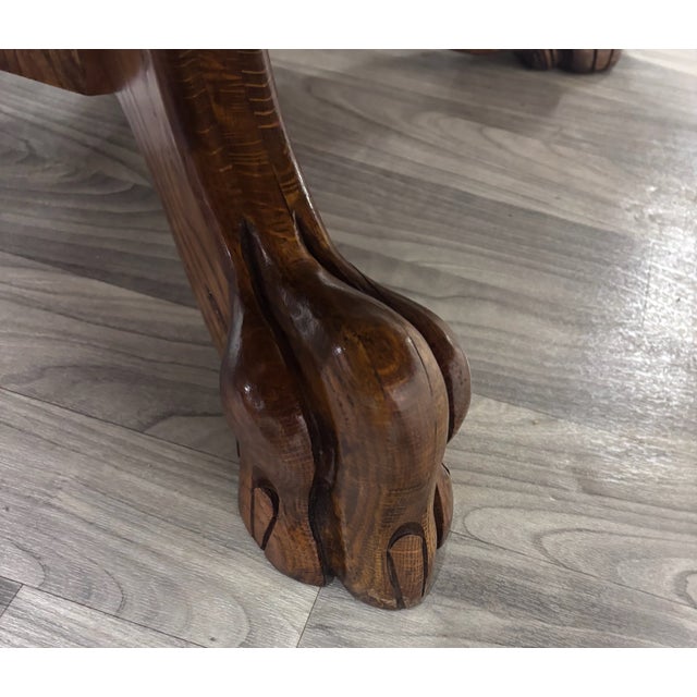 Antique Victorian 44” Round Quarter Sawn Tiger Oak Coffee Table Cocktail Table For Sale - Image 9 of 14