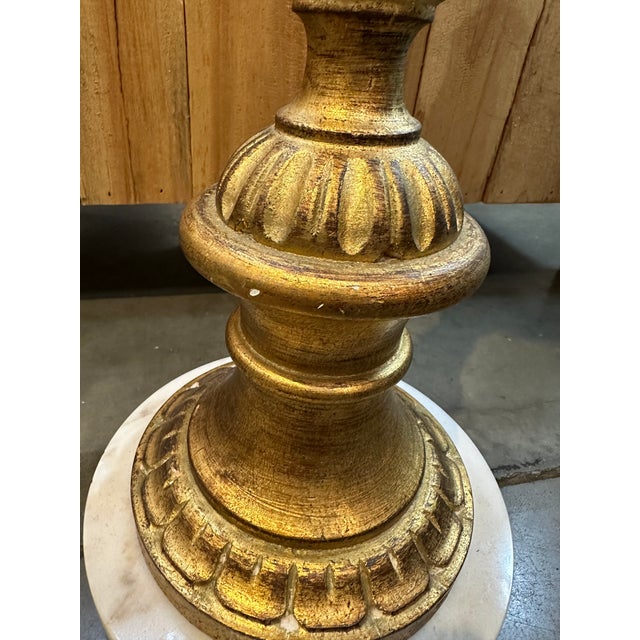 1950’s. Gilt Wood and Marble Pedestal For Sale - Image 4 of 8