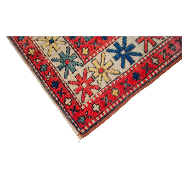 1960s Blue Rug Turkish Rug Hand-Knotted Pure Naturally Dyed Small Area Rug For Sale - Image 9 of 10