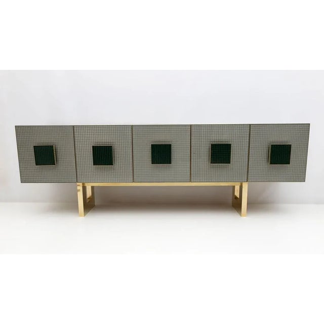 Vintage Italian Bar Sideboard in Glass and Brass, 1980s For Sale - Image 9 of 9
