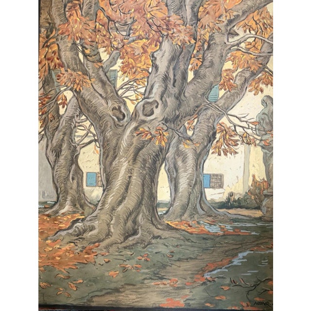 Beige Heinrich Landgrebe, Fulda Castle Courtyard, Oil Painting on Canvas For Sale - Image 8 of 13