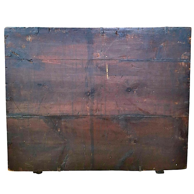 Late 19th Century 19th-Century Korean Bandaji Blanket Chest With Stylized Iron Hardware For Sale - Image 5 of 10