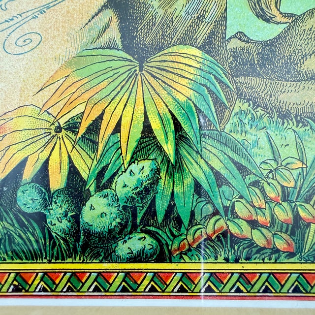 Paper Loto Zoologique Game Box Lid, Chromolithograph, Framed, Circa 1900 For Sale - Image 7 of 13
