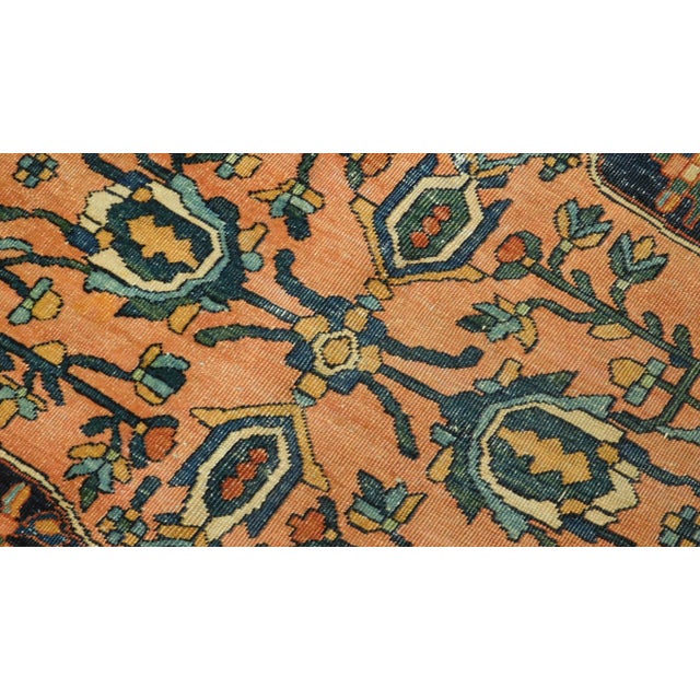 Red Authentic Antique Hand Knotted Persian Sarouk Farahan Rug - 8'8"x 11'6" For Sale - Image 8 of 13