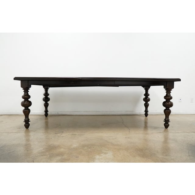 Wood Turned Leg Extendable Dining Table For Sale - Image 7 of 16